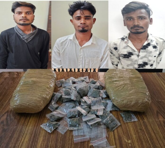 के मंदिर हसौद एवं देवेन्द्र नगर क्षेत्र में गांजा के साथ 3 आरोपी गिरफ्तार