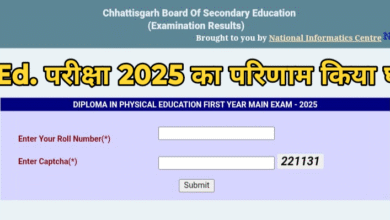 छत्तीसगढ़ माध्यमिक शिक्षा मंडल ने D.P.Ed. परीक्षा 2025 का परिणाम किया घोषित