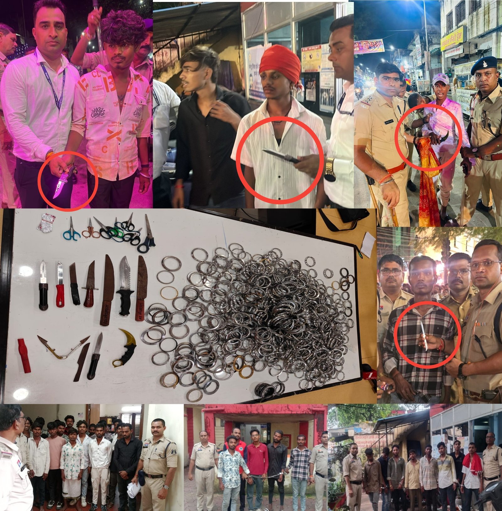 Raipur ब्रेकिंग : गणेश विसर्जन झांकी के दौरान पुलिस की ताबड़तोड़ कार्यवाही, बदमाशों से चाकू, कैंची सहित लगभग 20 किलो तक के कड़े जप्त